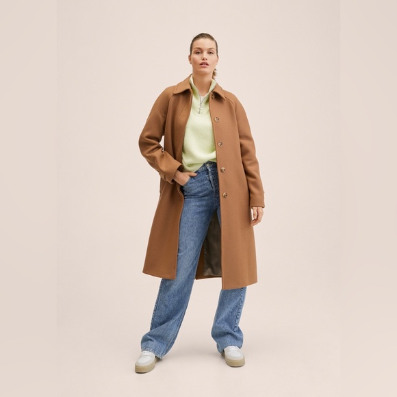 Mango MNG woolen coat with belt bloggers influencer favorite - Picture 7 of 16
